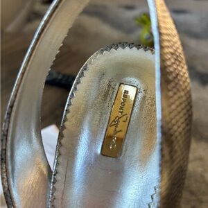 Woman’s Report Signature Gold silver texture animal print high Heels.